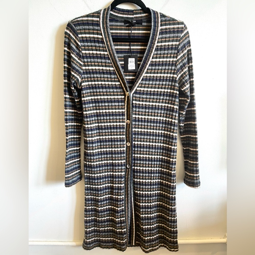 NWT Coin 1804 Long Striped Duster Cardigan